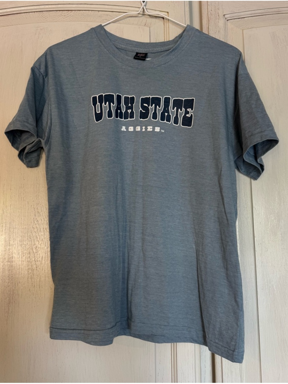 MV Sport Utah State Aggies Heather Blue Short Sleeve Tee